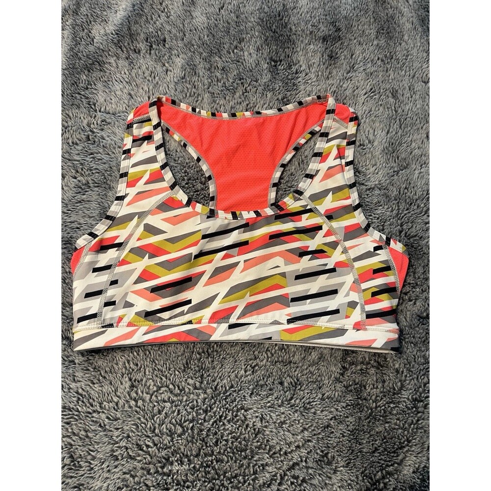 EUC Fabletics Geometric Pattern Racerback Sports Bra NO SIZE TAG 30" Bust